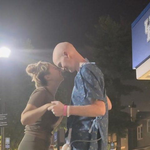 On his last night in the hospital, Jacob and his girlfriend Ashton danced outside Good Samaritan. Photo provided by Jacob Whitt.