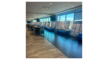 Row of posters at student showcase