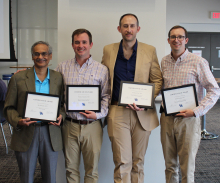 CT Surgery Award Recipients: Drs. Raj Malayala, Thomas Marsden, Andrew Gorton, and Andrew Bishop