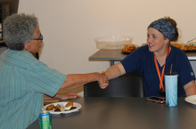 Dr. Callie Dowdy greets artist.jpg
