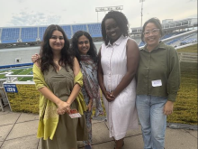 New UK trainees gather during the GME Welcome Reception at Kroger Field