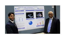 Omkar More and Dr. Sibu Saha at the research poster presentation