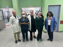 Dr. William B. Inabnet, Dr. Alexis Nickols, and Dr. Brittany Wheelock with University Teaching Hospital, Lusaka, Zambia faculty