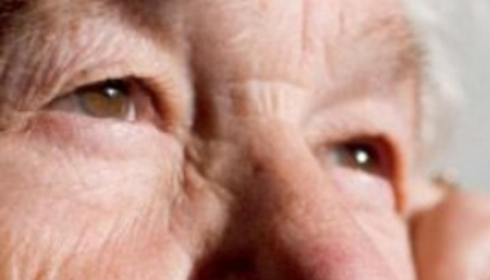 Close up of an elderly woman's eyes.