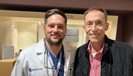 Roberto Galuppo, M.D. and patient Ron Bird