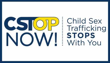 CSTOP NOW! logo Child Sex Trafficking STOPS with you.