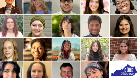 collage of multiple student headshots featuring students who were selected for a fellowship