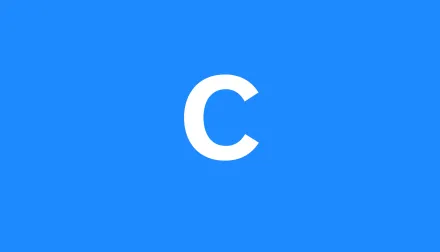Blue background with white a "C" placed in the center. 