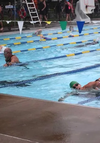 Our PYG2 resident Justin Gagel midway through the swim.
