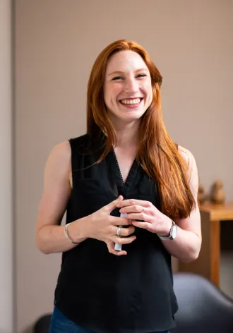 woman smiling