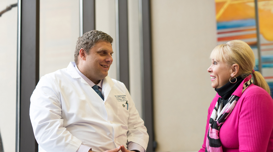 Dr. Hildebrandt and patient talking