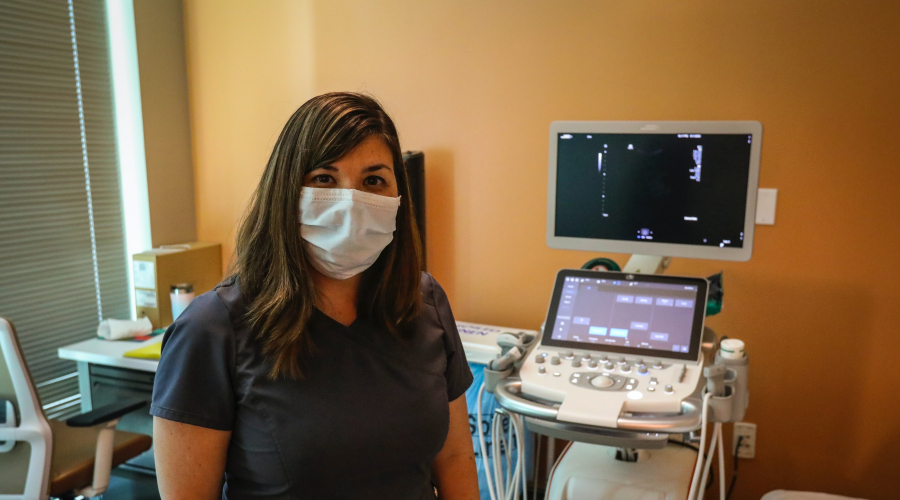 ultrasound machine and technician