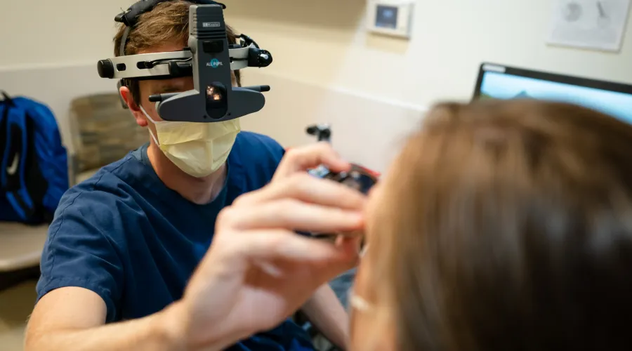 patient and resident eye exam