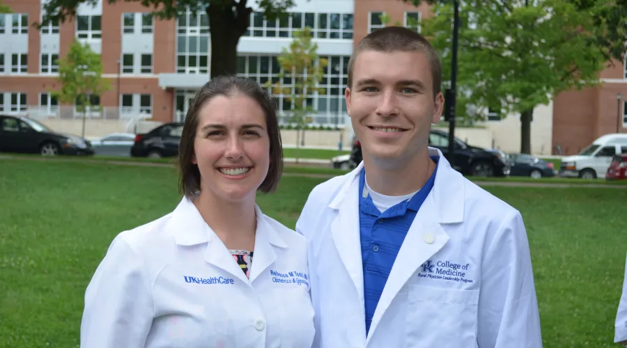 two medical students smiling for the picture