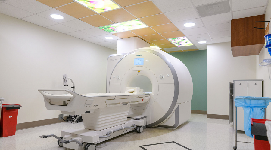 MRI machine in an imaging room