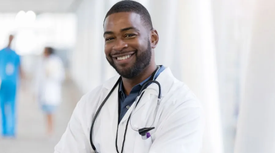 doctor standing in hallway