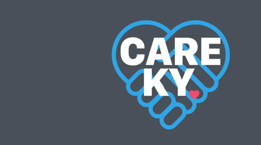 Care KY Logo - Two hands shaking, with the text, "CARE KY" superimposed