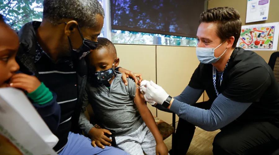child patient getting a vaccine