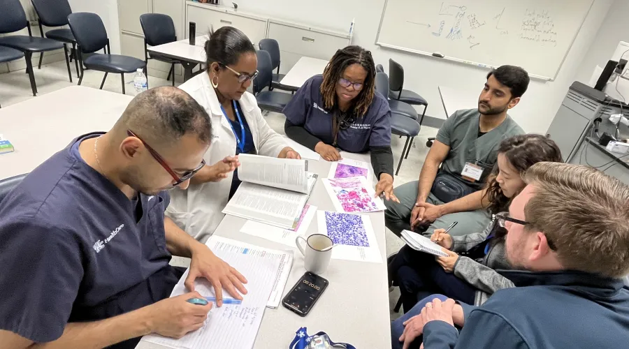 Residents during team learning activity.