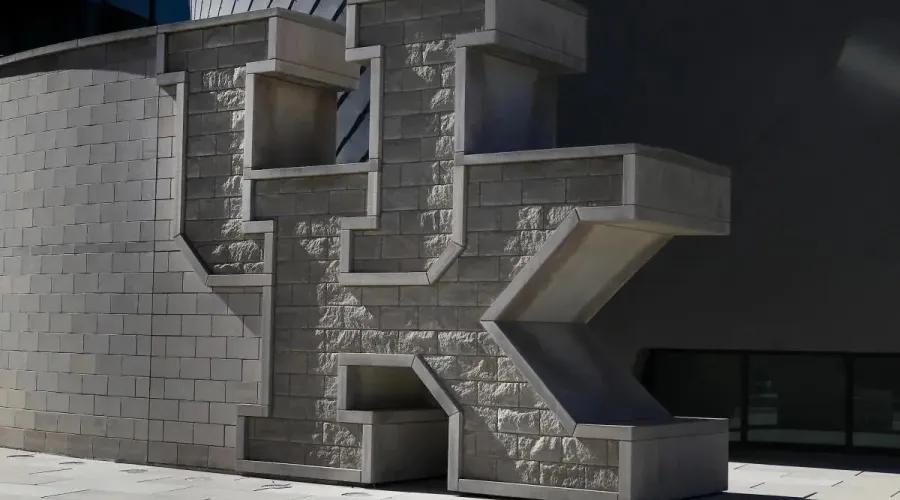 The University of Kentucky logo made of bricks