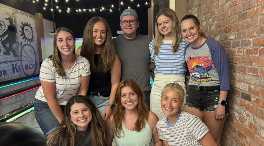 Internal Medicine Pediatric Residents gathered for a bowling game.