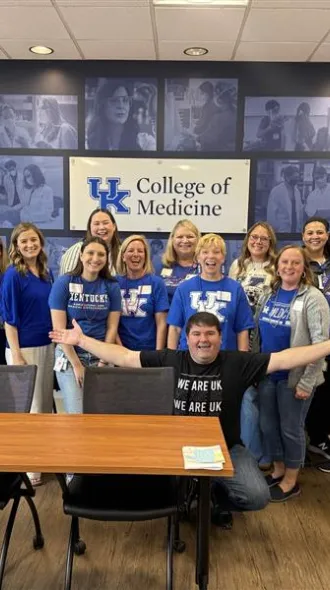 Attendees pose for group photo during Staff Well-Being Day