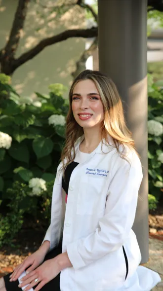 Reagan Stafford in white coat