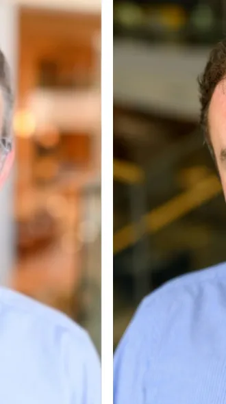 Dr. Kenneth Campbell and Dr. Thomas Kampourakis each have a headshot. They are divided by a white line.