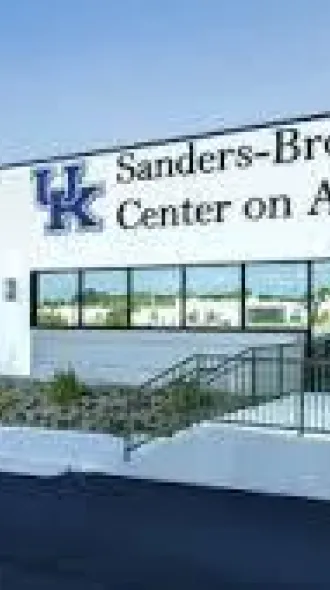 A photo of the Sanders-Brown Center on Aging building. 