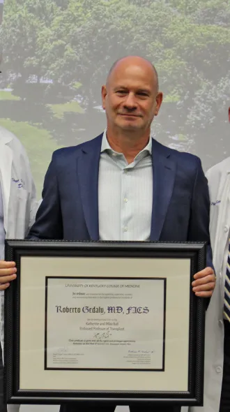 Dr. Roberto Gedaly named recipient of endowed professor in transplant.